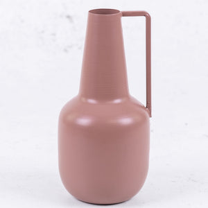 Bottle Vase, With Handle, Iron, Pink, H20cm