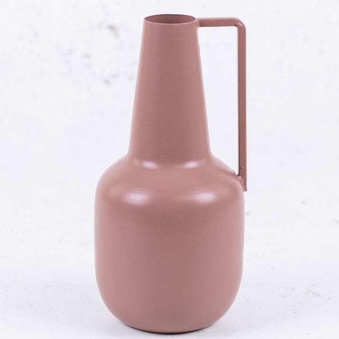 Bottle Vase, With Handle, Iron, Pink, H20cm